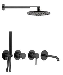 Душевая система Remer X Style X96D3SETCFP, черный брашированный хром