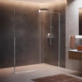 Дверь в нишу сдвижная 140 см (137-139x200) Novellini H Style HSTYLE140D-1B, правая, профиль Silver, стекло прозрачное CrystalClear
