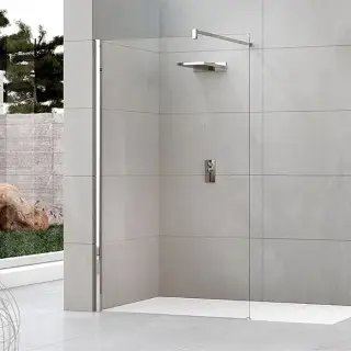 Душевое ограждение Walk-In 80 см (77-80х200) Novellini Kuadra H KUADH80-1B, профиль Silver, стекло прозрзачное CrystalClear