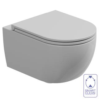 Комплект: Подвесной унитаз с крышкой и креплением GSG Ceramic Design Like LKWCSO000+LKCOPRSLTICR000+ACS40EX, белый глянцевый 
