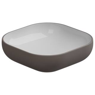 Раковина накладная биколор 45 см GSG Ceramic Design Easy EALAVQU45BI000/029, White/Tortora Matt