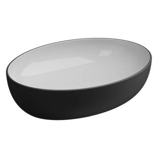 Раковина накладная биколор 55x42 см GSG Ceramic Design Easy EALAVOV55BI000/003, White/Black Matt