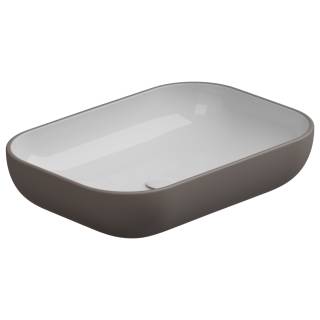 Раковина накладная биколор 60x42 см GSG Ceramic Design Easy EALAVRE60BI000/029, White/Tortora Matt