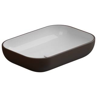 Раковина накладная биколор 60x42 см GSG Ceramic Design Easy EALAVRE60BI000/035, White/Cacao Matt