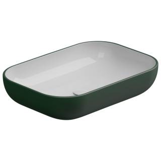 Раковина накладная биколор 60x42 см GSG Ceramic Design Easy EALAVRE60BI000/036, Smeraldo Matt