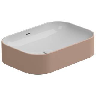 Раковина накладная биколор 60x42 см GSG Ceramic Design Easy EALAVTP60BI000/032, White/Cipria Matt