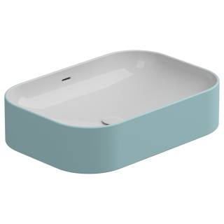 Раковина накладная биколор 60x42 см GSG Ceramic Design Easy EALAVTP60BI000/037, White/Ice Matt