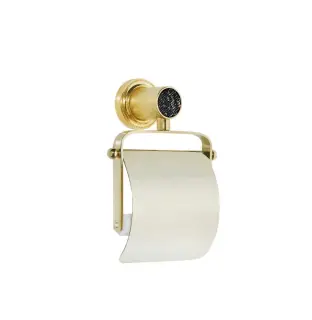 Boheme Royal Cristal Держатель туалетной бумаги с крышкой, подвесной, цвет: gold/black 10921-G-B