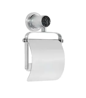 Boheme Royal Cristal Держатель туалетной бумаги с крышкой, подвесной, цвет: chrome/black 10921-CR-B