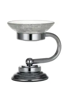 Boheme Murano Мыльница со стеклянной чашей, настольная, цвет: chrome 10910-CR