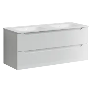 Тумба подвесная SANCOS Norma 2.0 1190х450х500, c двумя ящиками оснащенными доводчиками, белый глянец , арт. NR2.120-2W