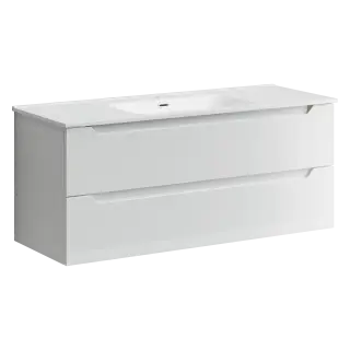 Тумба подвесная SANCOS Norma 2.0 1190х450х500, c двумя ящиками оснащенными доводчиками, белый глянец , арт. NR2.120-1W