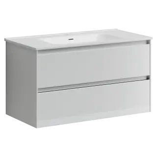 Тумба подвесная SANCOS Cento 890х450х500, c двумя ящиками оснащенными доводчиками, белый глянец, арт. CN90W