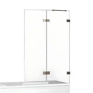 Шторка для ванны NEW TRENDY AVEXA GUNMETAL BRUSHED 140x150 EXK-3530 R (оружейная сталь)
