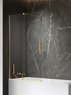 Шторка для ванны NEW TRENDY SMART GOLD BRUSHED 120x150 EXK-7789 (брашированное золото)