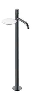 Boheme Stick Spirale Смеситель для раковины напольный, полка, излив 25,8 см, цвет: shine gun metall 120-SGM.4