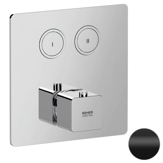 Смеситель термостатический для душа Remer Absolute AU99D2KBNO, черный матовый