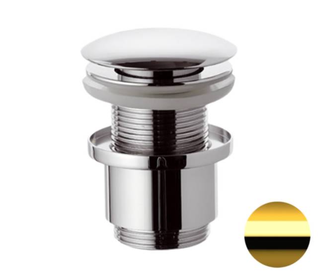 Донный клапан без перелива 1”1/4 Remer 904CC2114DO, золото глянцевое