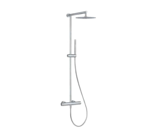 Душевая система термостатическая Remer X Style INOX SSXT37UFM25, нержавеющая сталь