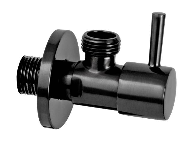 Запорный вентиль 1/2*1/2 Remer 128L1212СFP, черный брашированный хром