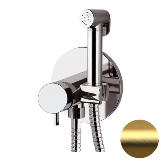Гигиенический душ со смесителем Daniel Tokyo TK645C254DCDP, золото брашированное