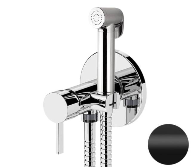 Гигиенический душ со смесителем Remer Metrica MC65WNO, черный матовый