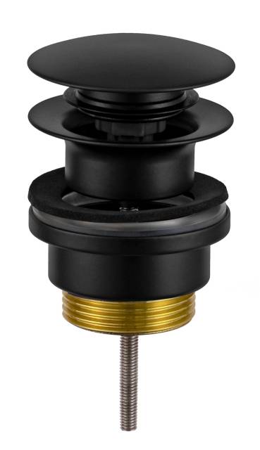 Донный клапан универсальный 1”1/4 Daniel A735R15, чёрный матовый