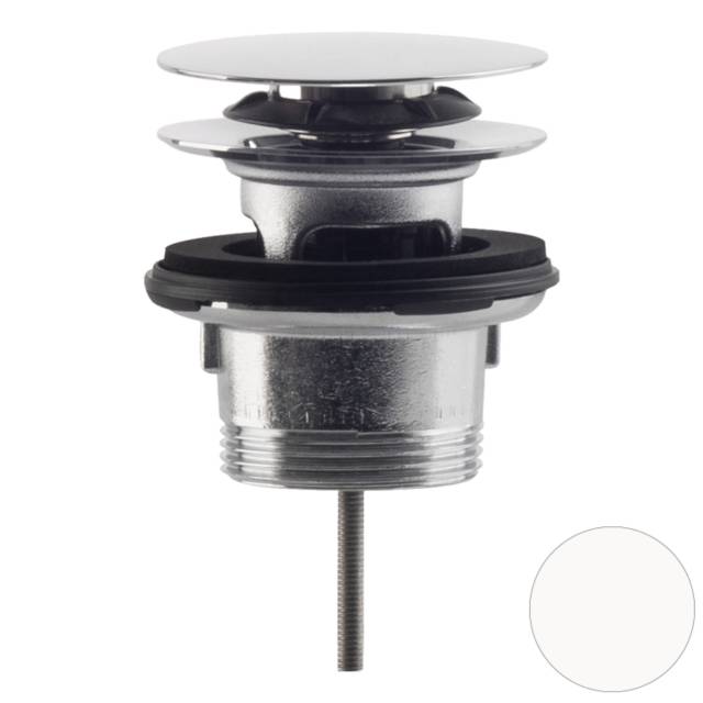 Донный клапан с переливом для ванны click-clack 1”1/2 OMP Tea Clicker 8334.060.6.XD, белый матовый