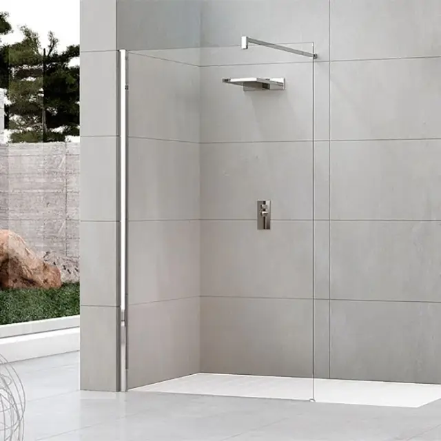 Душевое ограждение Walk-In 80 см (77-80х200) Novellini Kuadra H KUADH80-1Z, профиль Inox, стекло прозрачное CrystalClear
