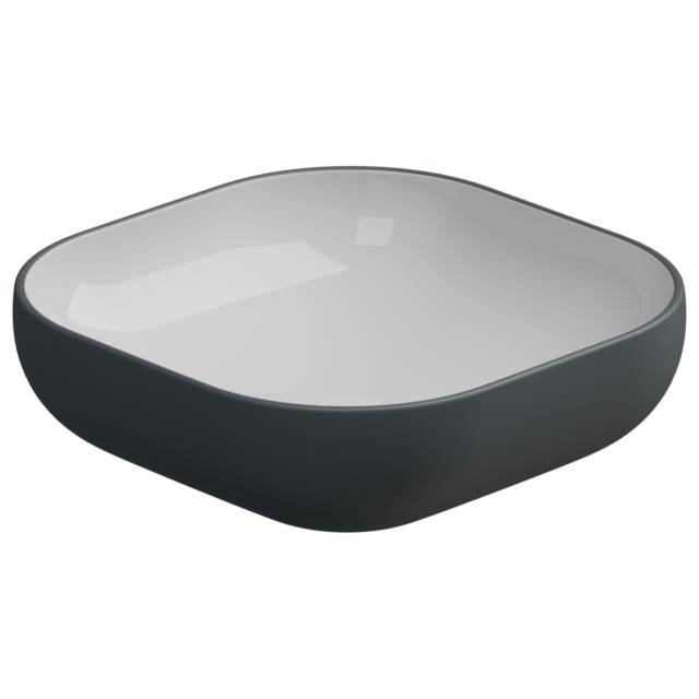 Раковина накладная биколор 45 см GSG Ceramic Design Easy EALAVQU45BI000/028, White/Ebano Matt