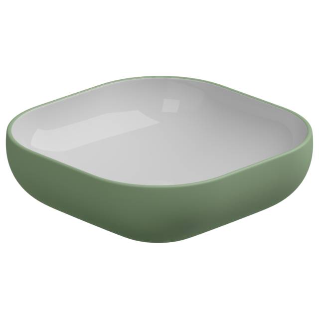 Раковина накладная биколор 45 см GSG Ceramic Design Easy EALAVQU45BI000/031, White/Salvia Matt
