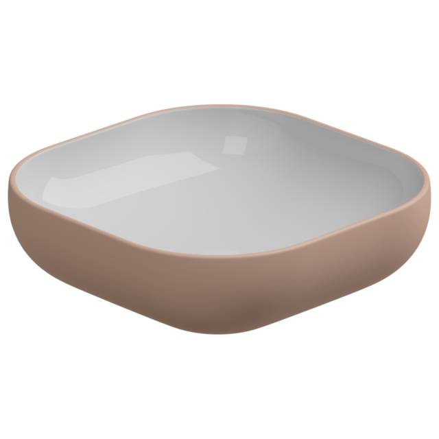 Раковина накладная биколор 45 см GSG Ceramic Design Easy EALAVQU45BI000/032, White/Cipria Matt