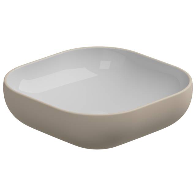 Раковина накладная биколор 45 см GSG Ceramic Design Easy EALAVQU45BI000/034, White/Sabbia Matt