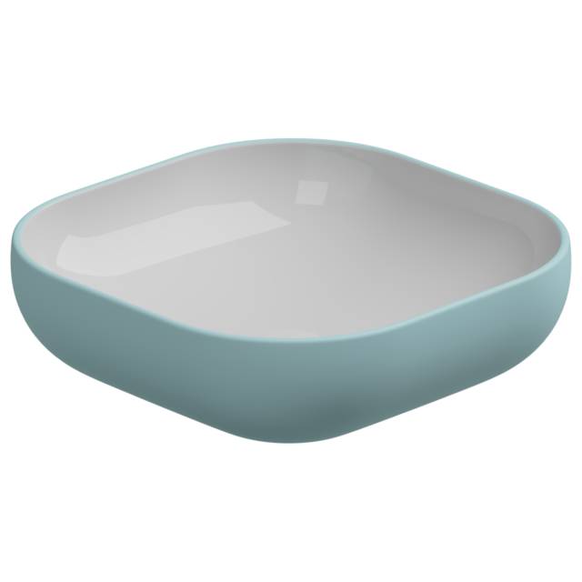 Раковина накладная биколор 45 см GSG Ceramic Design Easy EALAVQU45BI000/037, White/Ice Matt