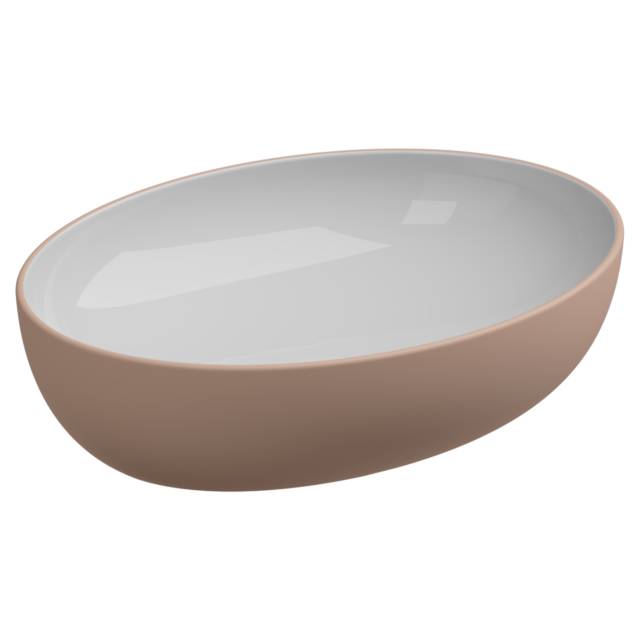 Раковина накладная биколор 55x42 см GSG Ceramic Design Easy EALAVOV55BI000/032, White/Cipria Matt