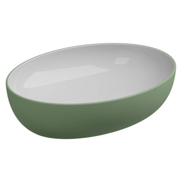 Раковина накладная биколор 55x42 см GSG Ceramic Design Easy EALAVOV55BI000/031, White/Salvia Matt