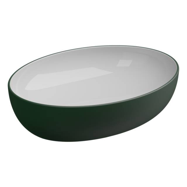 Раковина накладная биколор 55x42 см GSG Ceramic Design Easy EALAVOV55BI000/036, White/Smeraldo Matt