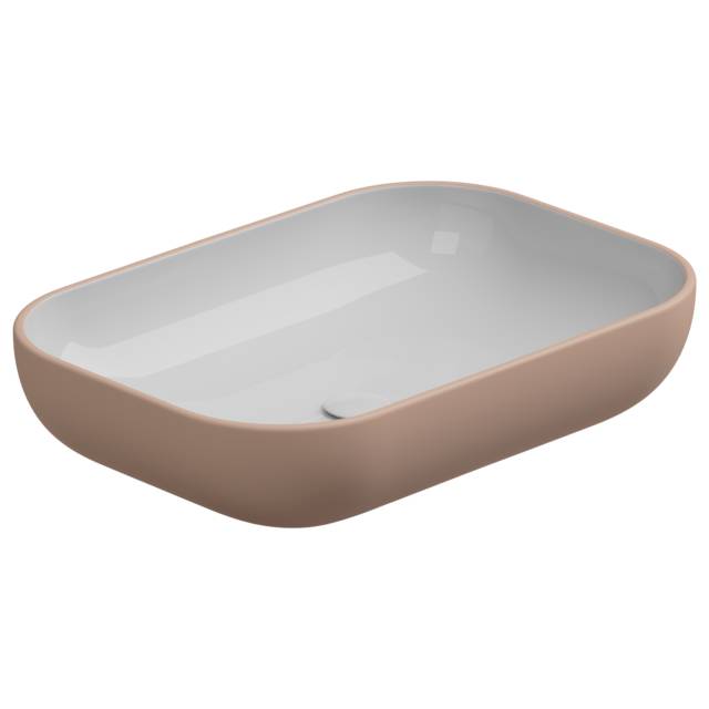 Раковина накладная биколор 60x42 см GSG Ceramic Design Easy EALAVRE60BI000/032, White/Cipria Matt