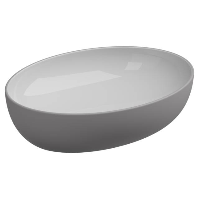 Раковина накладная биколор 55x42 см GSG Ceramic Design Easy EALAVOV55BI000/038, White/Fumo Matt