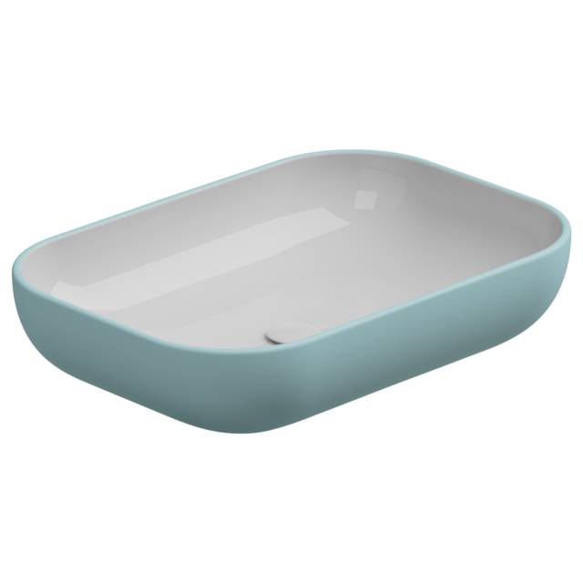 Раковина накладная биколор 60x42 см GSG Ceramic Design Easy EALAVRE60BI000/037, White/Ice Matt