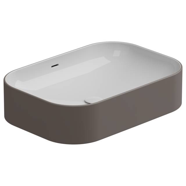Раковина накладная биколор 60x42 см GSG Ceramic Design Easy EALAVTP60BI000/030, White/Cashmere Matt