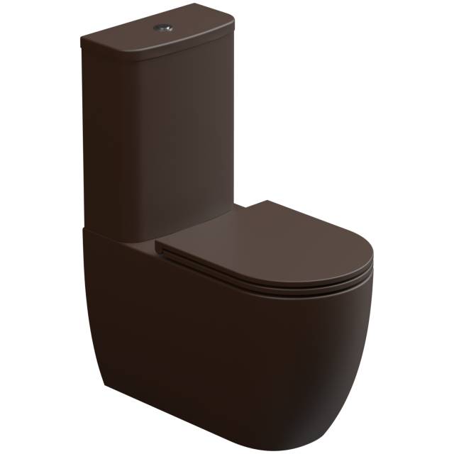 Чаша напольного унитаза биколор GSG Ceramic Design Like LKMBLBI000/035P, White/Cacao Matt