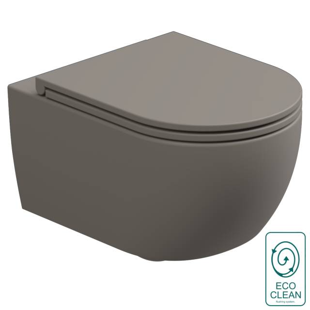 Чаша подвесного унитаза биколор со смывом Eco Clean (торнадо) GSG Ceramic Design Like LKWCSOECBI000/030, White/Cashmere Matt