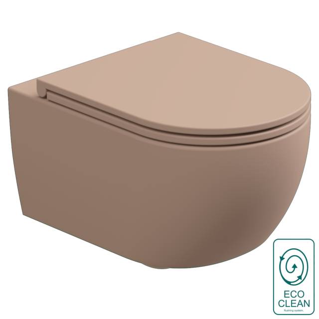 Чаша подвесного унитаза биколор со смывом Eco Clean (торнадо) GSG Ceramic Design Like LKWCSOECBI000/032, White/Cipria Matt