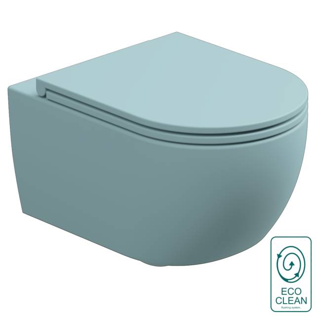 Чаша подвесного унитаза биколор со смывом Eco Clean (торнадо) GSG Ceramic Design Like LKWCSOECBI000/037, White/Ice Matt