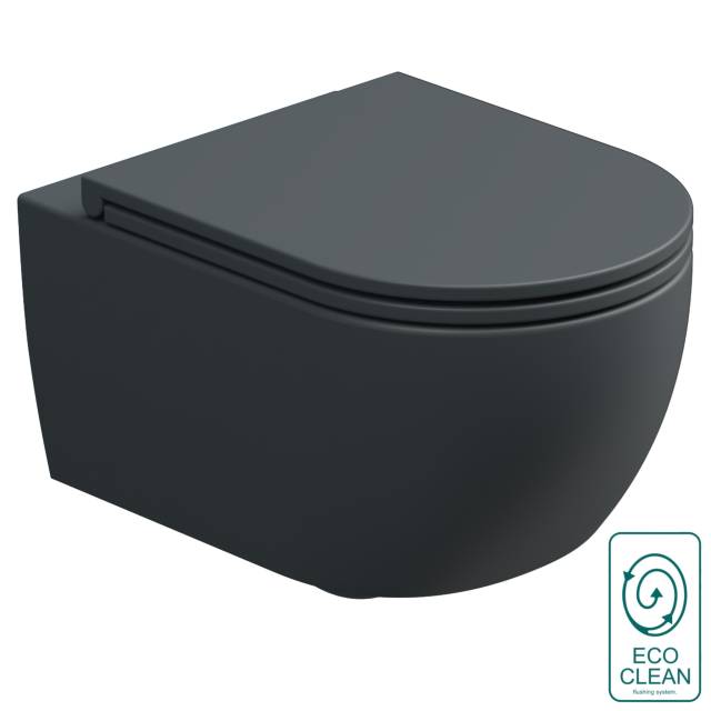 Чаша подвесного унитаза со смывом Eco Clean (торнадо) GSG Ceramic Design Like LKWCSOEC028, Ebano Matt
