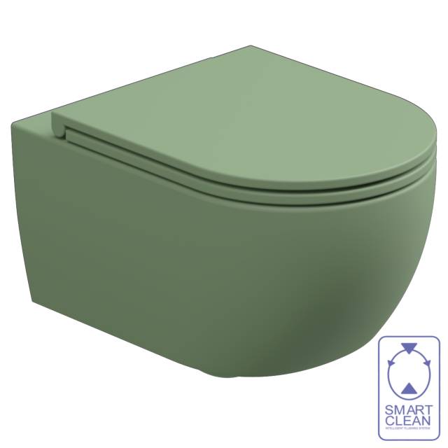 Чаша подвесного унитаза со смывом Smart Clean GSG Ceramic Design Like LKWCSO031, Salvia Matt