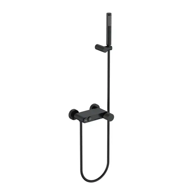 Boheme Stick Spirale Смеситель для ванны с душевым комплектом: ручной душ, излив каскад, цвет: black 123-BB.4