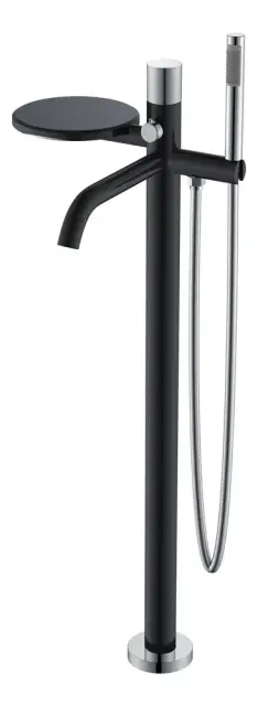 Boheme Stick Touch Смеситель напольный с душевым набором - ручной душ, шланг, цвет: black/chrome 129-BCR