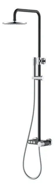 Boheme Stick Diamond Душевая стойка: смеситель, ручной душ, верхний душ, 30 см, цвет: black/chrome 128-BCR.2